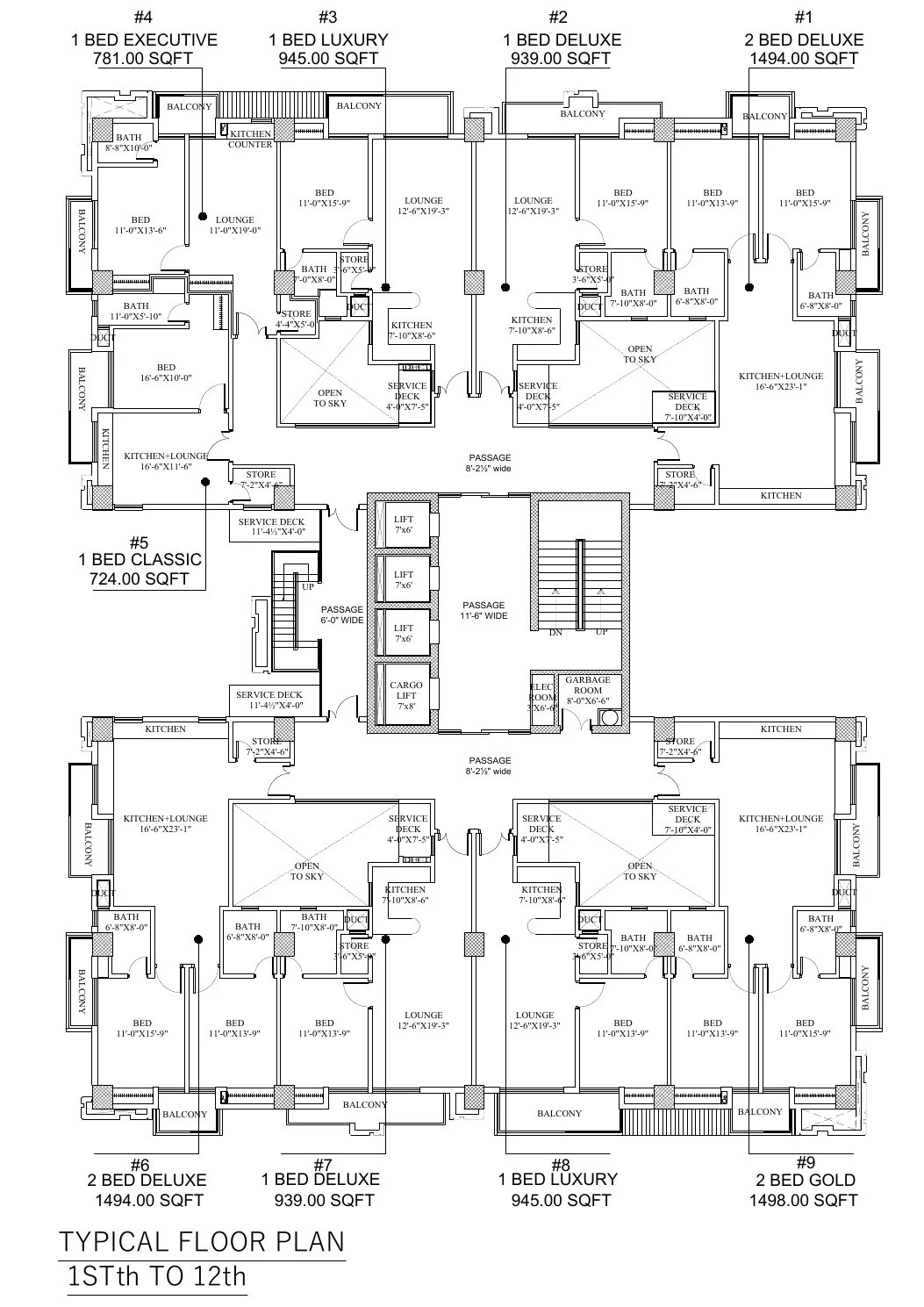 1st to 12th floor plan