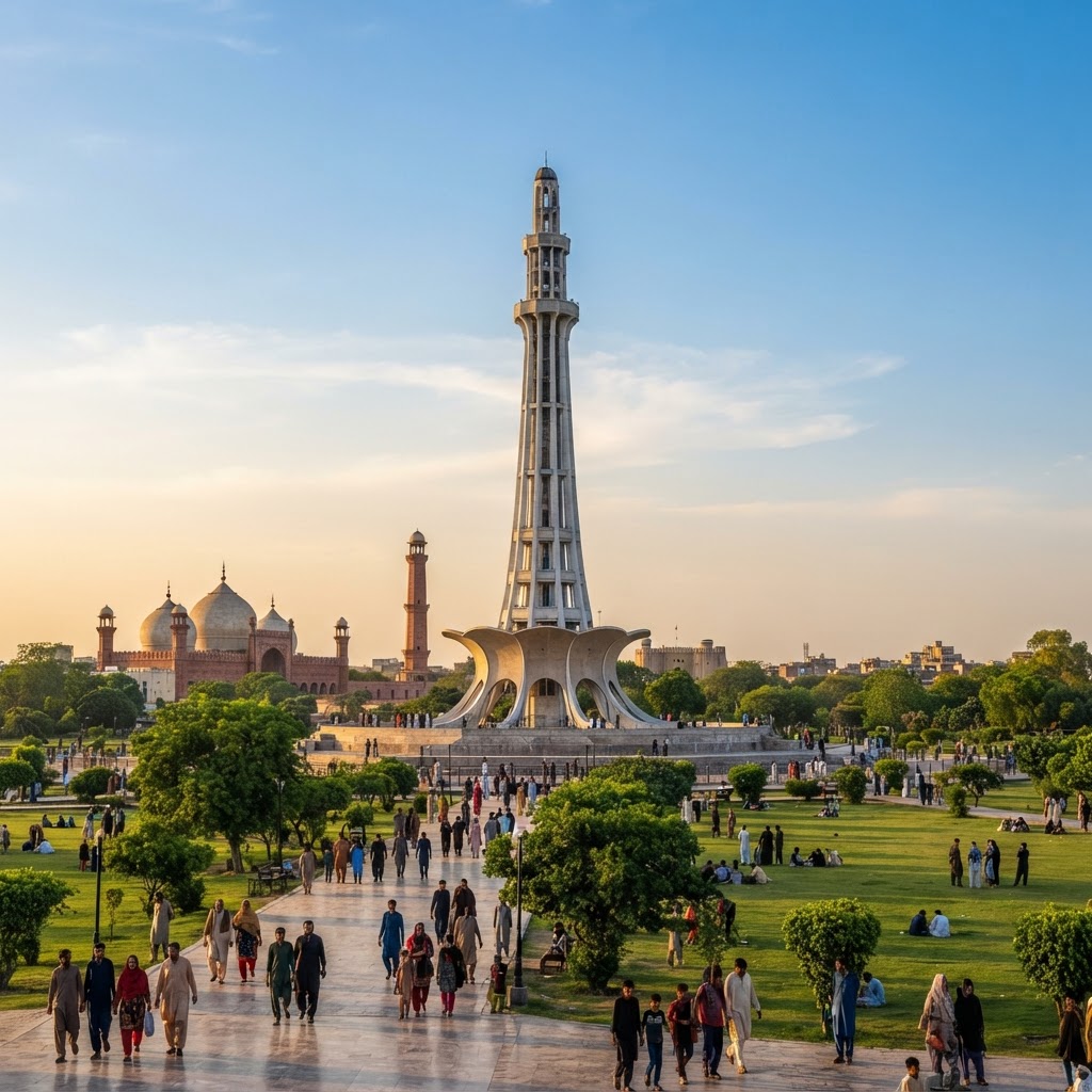 Minar-e-Pakistan monument in Lahore, Pakistan